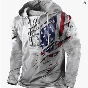 🇺🇸 Taymeis lightweight men's hoodie with American flag graphic 🇺🇸